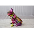 thumbnail image 2 of Nifao French Bulldog Painted Purple Graffiti Resin Statue – Home Decor Sculpture, 8"L x 5"W x 10"H, 2 of 13