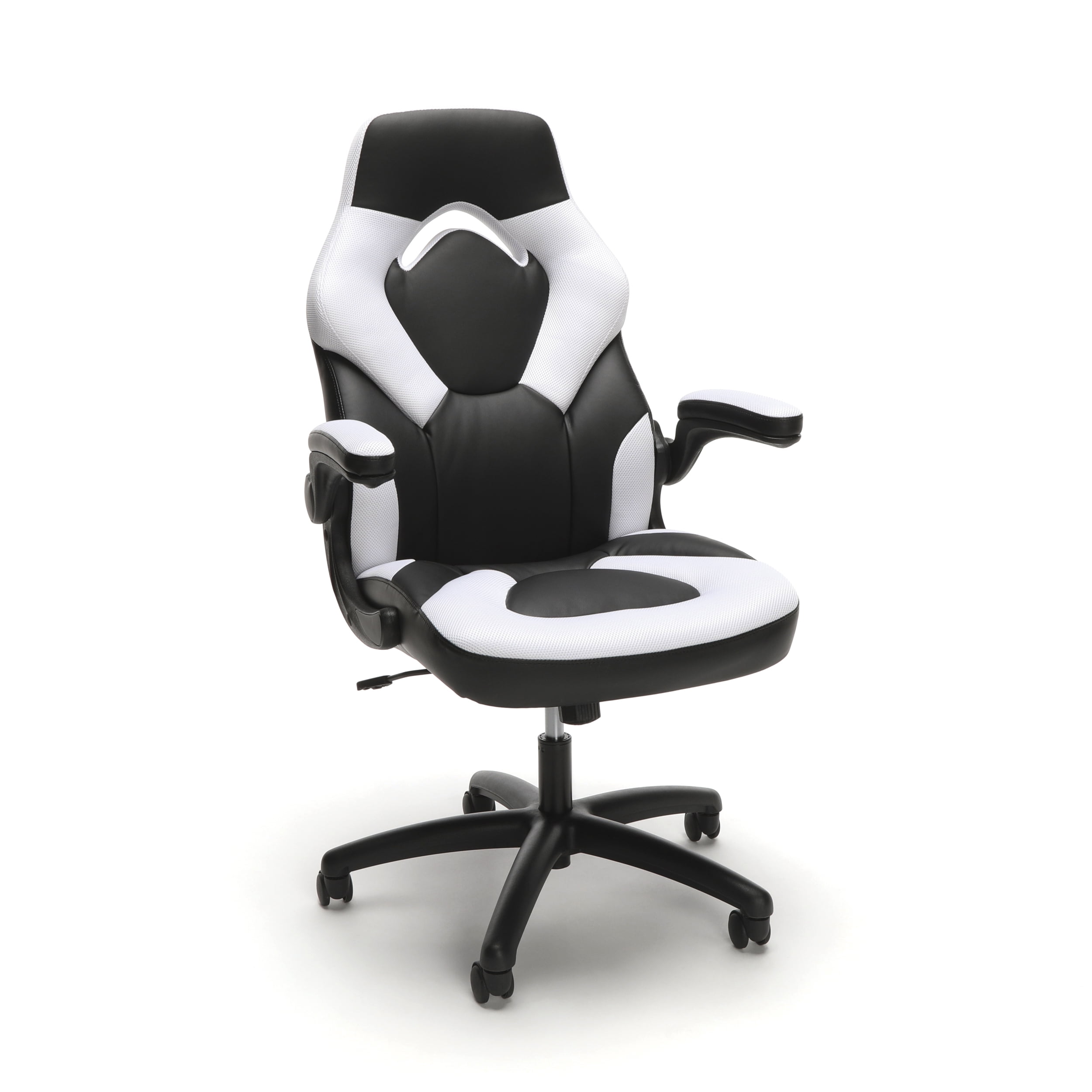 Essentials by OFM Ess-3085 Racing Style Bonded Leather Gaming Chair White for sale online 