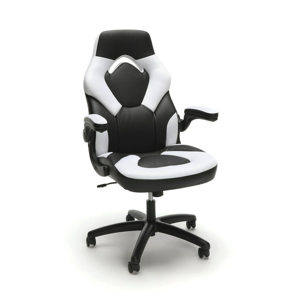 OFM Essentials Collection Racing Style Bonded Leather Gaming Chair (3085), White