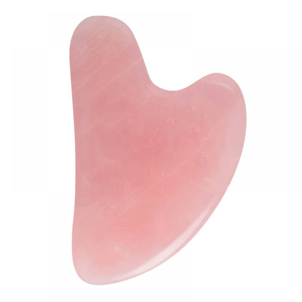 Gua Sha Facial Tool, Pink Natural Jade Stone Guasha Board for SPA