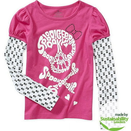 Seasonal Halloween - Girls' Mock Layer Hangdown T