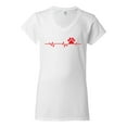 thumbnail image 3 of Dog Heartbeat | Paw Print EKG Lifeline | Veterinarian Vet Tech Dog Lover Womenâ€™s Standard V-Neck Tee, White, X-Large, 3 of 5