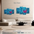 thumbnail image 3 of Elephant Stock Lone Red Butterfly Wall Art - Horizontal Multi Panel Canvas - Living Room Wall Decor - Animal Multi Panel - Blue And Pink Decor - 68" x 42", 3 of 4