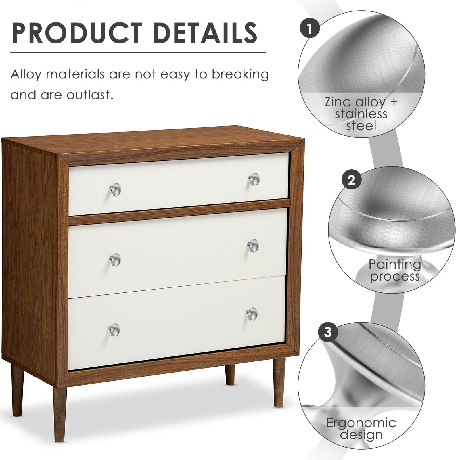 60Pcs Kitchen Cabinet Knobs High Strength Alloy Cabinet Handles Drawer Knobs and Pulls for Kitchen Drawer Wardrobe Closet Bathroom Vanity TV Stand