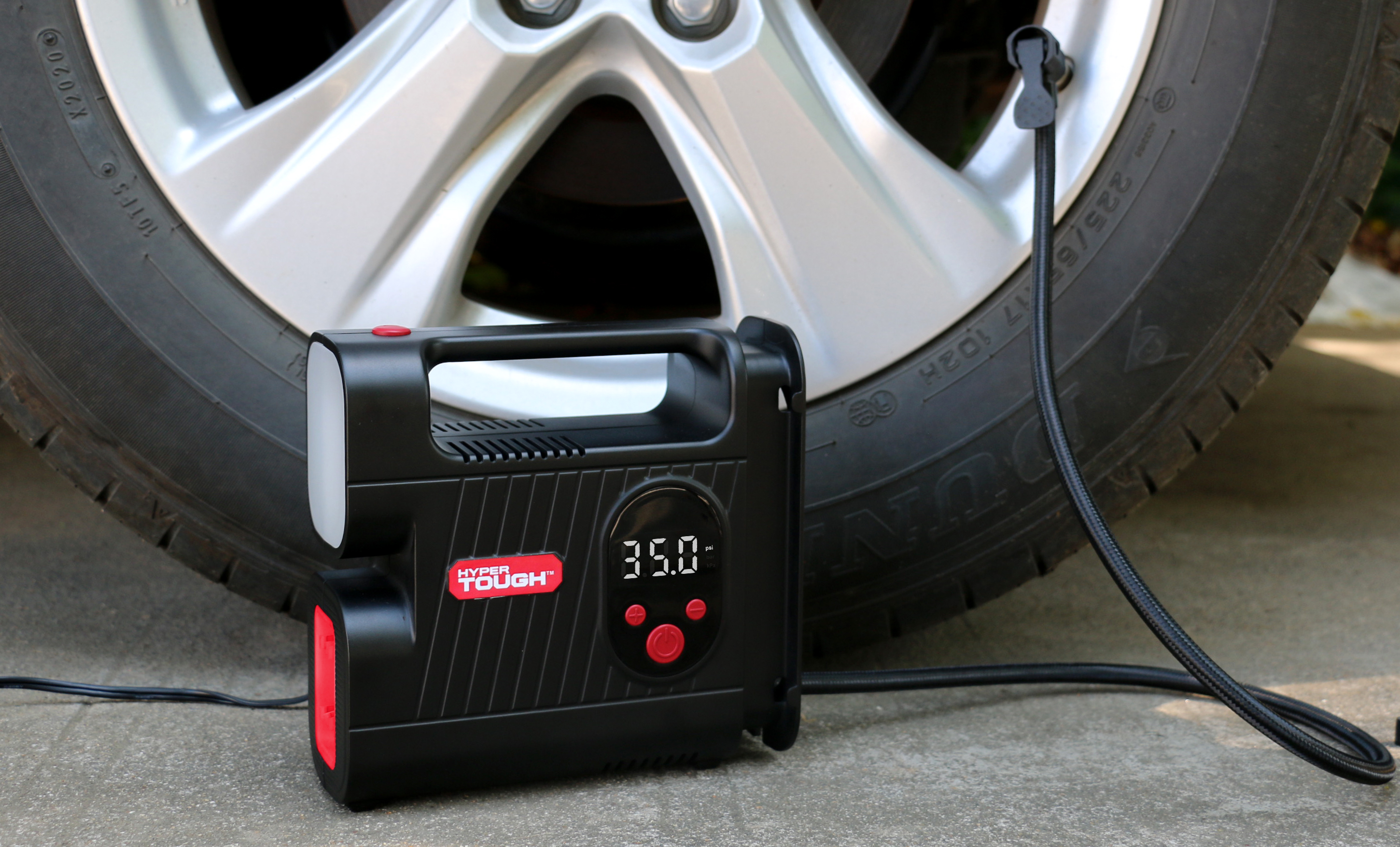 HYPER TOUGH DC 12V DIGITAL CAR TIRE INFLATOR WITH AUTO-OFF FUNCTION 100PSI