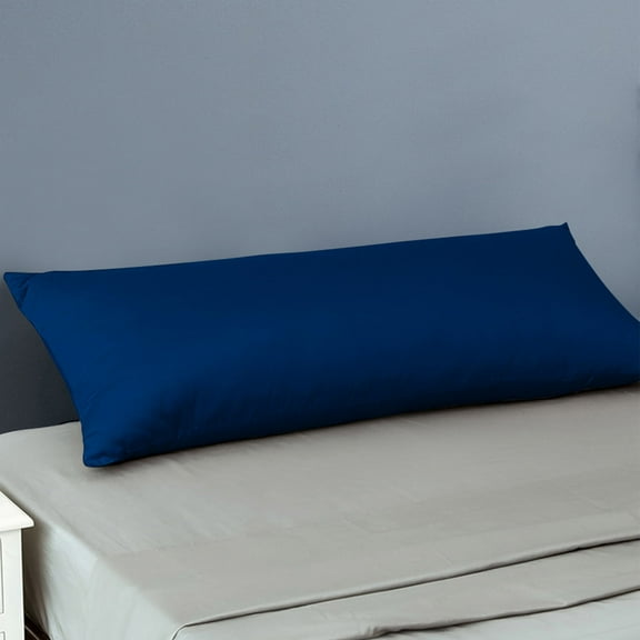 Flxxie Soft Breathable Combed Cotton Sateen, 1 Pack 20x54 inches Body Pillowcase, Navy Blue