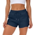 thumbnail image 5 of LEKWK Running Shorts for Women with Liner High Waisted Drawstring Shorts with Zipper Pockets Quick Dry Slim Fit Comfy Workout Shorts for Summer Athletic Gym Yoga, 5 of 9