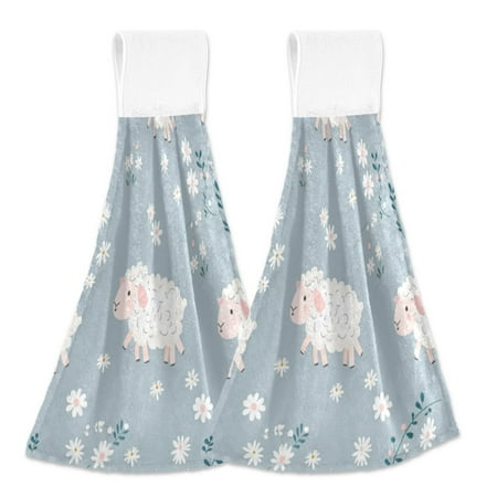 

2 Bathroom Towels Kitchen Towels 18.2x14In Velcro Hand Wipes Dish Cloths & Dish Towels Washroom Towels Face Towel Hand Wipes Cute Cartoon Lamb