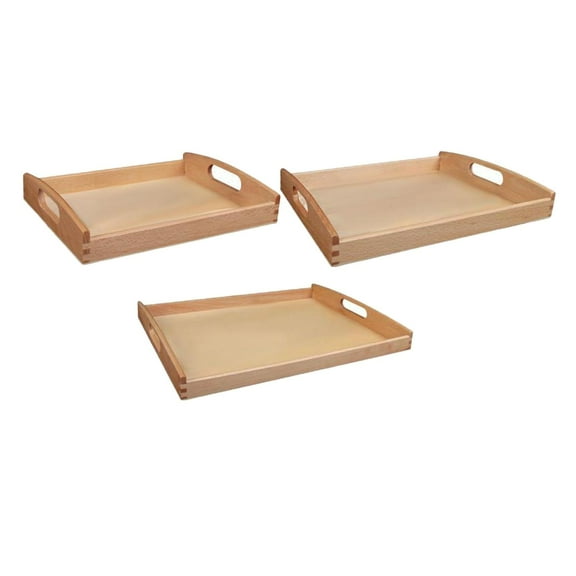 hengtong 3x Montessori Tray Unfinished Rectangular Shape for Kitchen