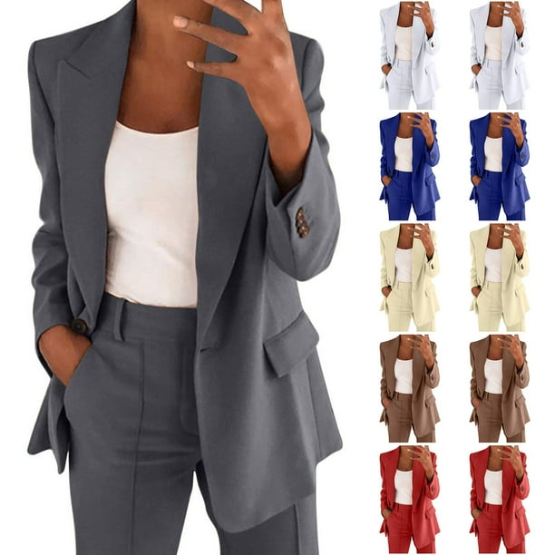 YANHAIGONG 2 Piece Blazer Outfit for Women Sexy Fall Long Sleeve Button Blazer and Pants Set Casual Office Outfits 2 Piece Blazer Suits for Women Work Clothes - Walmart Business Supplies YANHAIGONG 2 Piece Blazer Outfit for Women Sexy Fall Long Sleeve Button Blazer and Pants Set Casual Office Outfits 2 Piece Blazer Suits for Women Work Clothes - Walmart Business Supplies