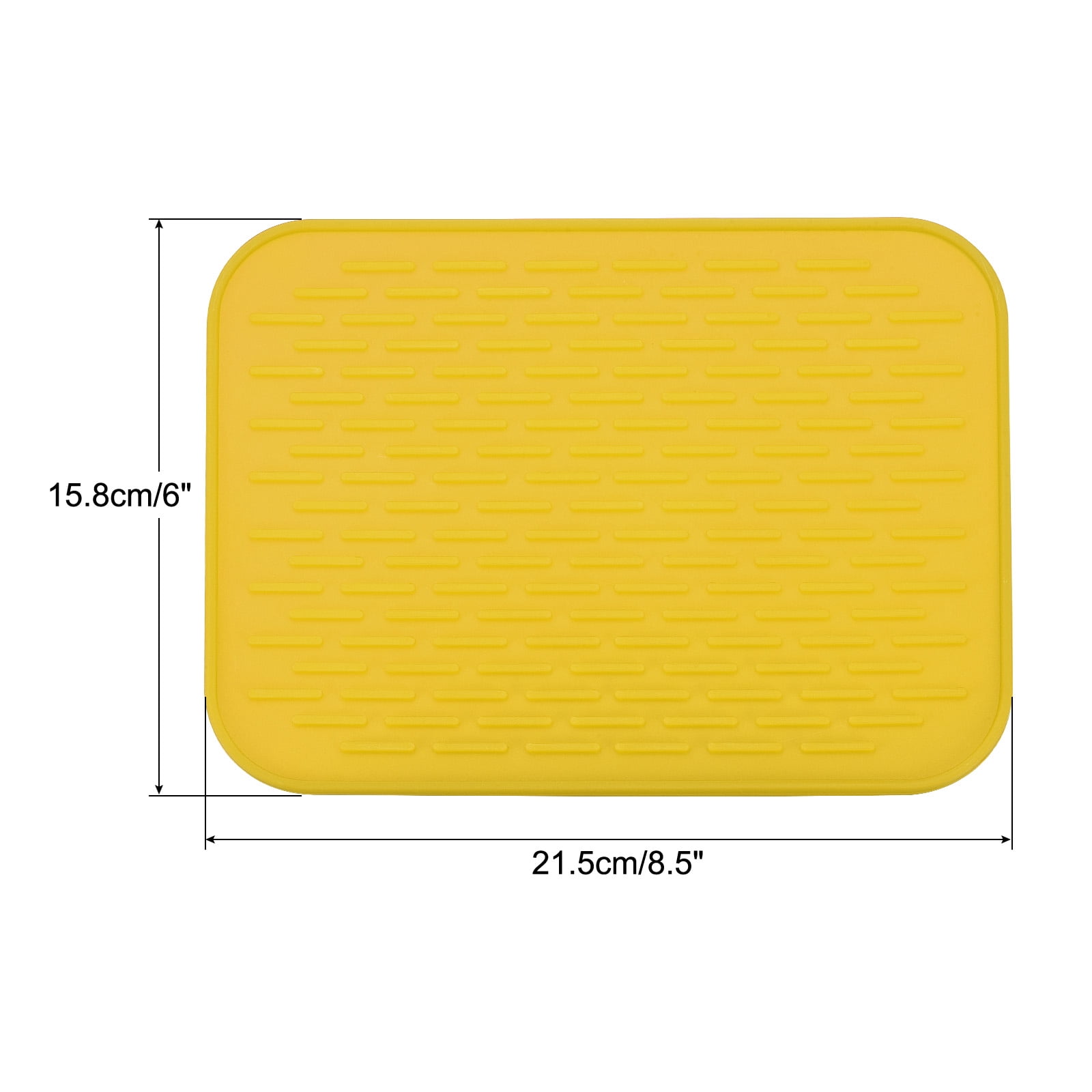 Unique Bargains Silicone Kitchen Counter Dish Drying Mat Under Sink Drain Pad Non-Slip Yellow