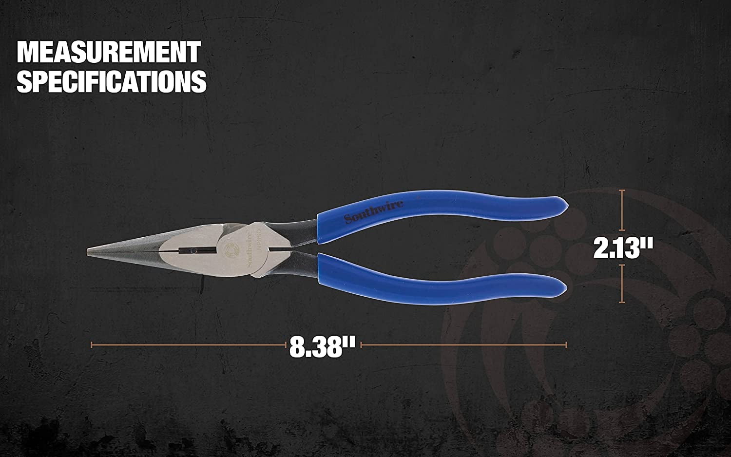 Southwire Tools  Equipment LNP8SD 8 Heavy Duty Long-Nose Pliers with Side Cutter, Stripper,  Dipped Handles, Blue