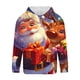 thumbnail image 5 of Sudadera con capucha para hombre, estilo moderno, con estampado de Papá Noel, manga larga, con bolsillo, estilo deportivo, de poliéster, 5 of 5