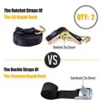 thumbnail image 3 of AA-Racks Steel Jetty Selle Rack pour Porte-Kayak Canot Paddle Board Toit Monter sur la Barre Transversale de Camion de la Voiture Susv avec des Sangles d'Arrimage à Cliquet, 3 of 5