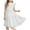 White, variant on XIMIN Tween Girls Summer Casual Elegant O Neck Daily Dress Cap Sleeve Solid Color Dress Formal Ruffle Sleeve A Line Dresses with Belt High Waist Swing Party Dress