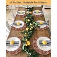 thumbnail image 4 of 15 Inch Round Placemats Set of 6, Brown Boho Non Slip Heat Insulation PP Table Mats, Retro Farmhouse Abstract Floral Motifs Washable Place Mats for Kitchen Dining Party Table Decor, 4 of 7