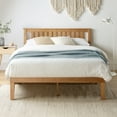 thumbnail image 3 of Mellow Marley Solid Wood Platform Bed with Paneled Headboard, Natural Pine, Queen, 3 of 11