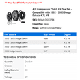 thumbnail image 2 of A/C Compressor Clutch Kit One Set - Compatible with 2002 - 2003 Dodge Dakota 4.7L V8, 2 of 2