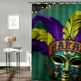 thumbnail image 2 of BCIIG Mardi Gras Bathroom Decor Set with Hooks, Colorful Luxurious Graphic Print Polyester Fabric Shower Curtain, Chic Modern Design, Waterproof, Easy Installation 69x72, 2 of 7