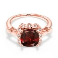 thumbnail image 3 of Gem Stone King 2.70 Ct Red Garnet White Created Sapphire 18K Rose Gold Plated Silver Ring, 3 of 6