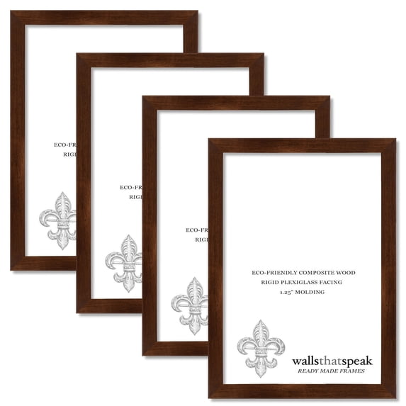 6x25 Mocha Walnut Picture Frame for Puzzles Posters Photos or Artwork (4-Pack)