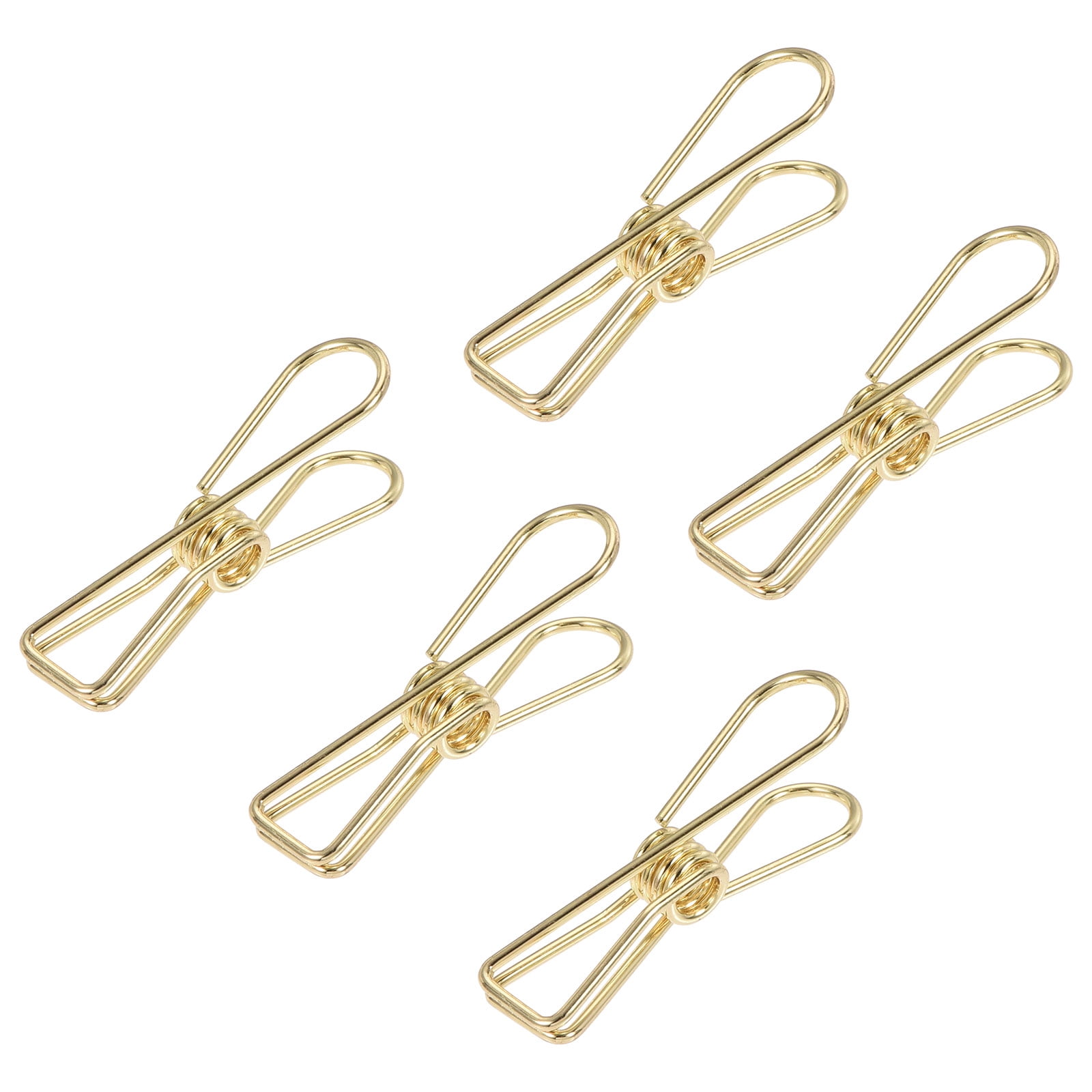 Uxcell 1" Small Metal Wire Clips MultiPurpose Bag Clamps, Gold 45