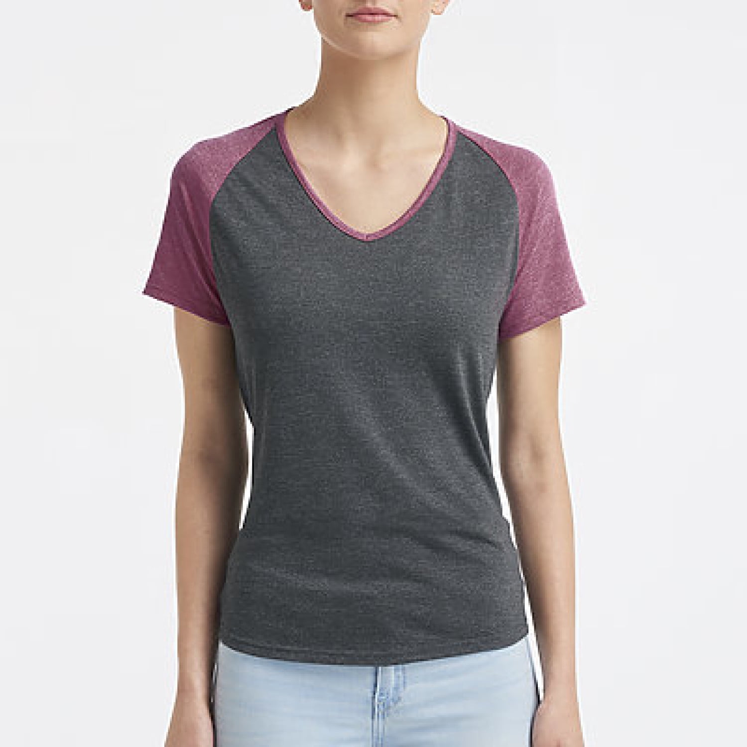 Anvil Anvil Women's TriBlend VNeck Raglan Tee 6770Vl