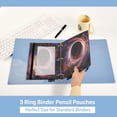 thumbnail image 5 of Falling Illusion Geometric 2 Pack Pencil Pouch for 3 Ring Binder Smooth Zipper Folders with Pockets Clear Window Pencil Case, 5 of 6