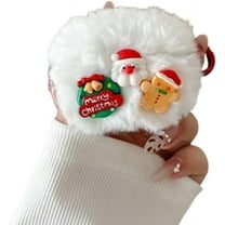 Plush Earbuds Case for AirPods 4th Generation,Creative Cute Cartoon Christmas Elements Design Headphone Cover for AirPods 4(2024) for Girls Boys (Gingerbread Man)