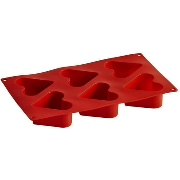 TrueCraftware- Heart Silicone Baking Pan Egg Mold 6 Cavities 4.4 oz each cup- Nonstick Food Grade Cupcake Pan Baking Pan for Muffins Cupcakes Egg Bites Silicone Mold Chocolate Molds