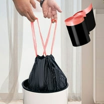 Summercome Small Trash Bags 4 Gallon, Trash Bag with Drawstring, Individual Unscented Small Garbage Bags, Black Trash Can Liners for Bathroom Kitchen Bedroom, 100 Count