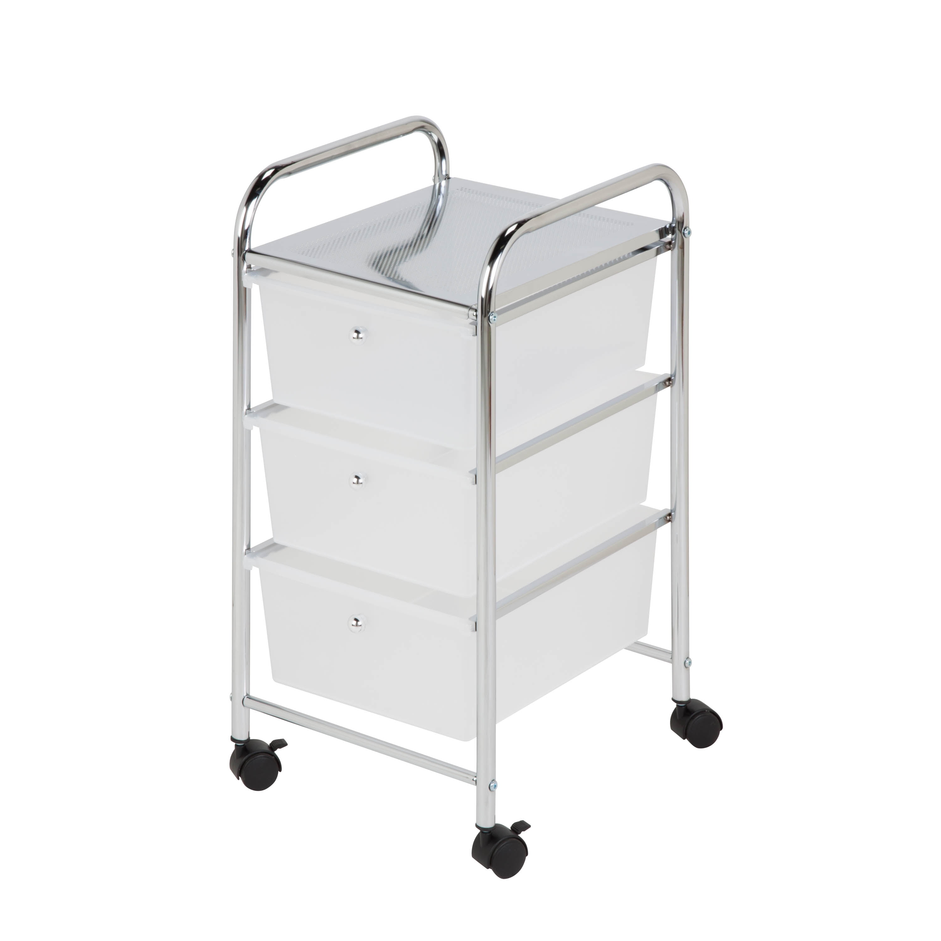 3 Drawer Storage Cart with Solid Work Station 