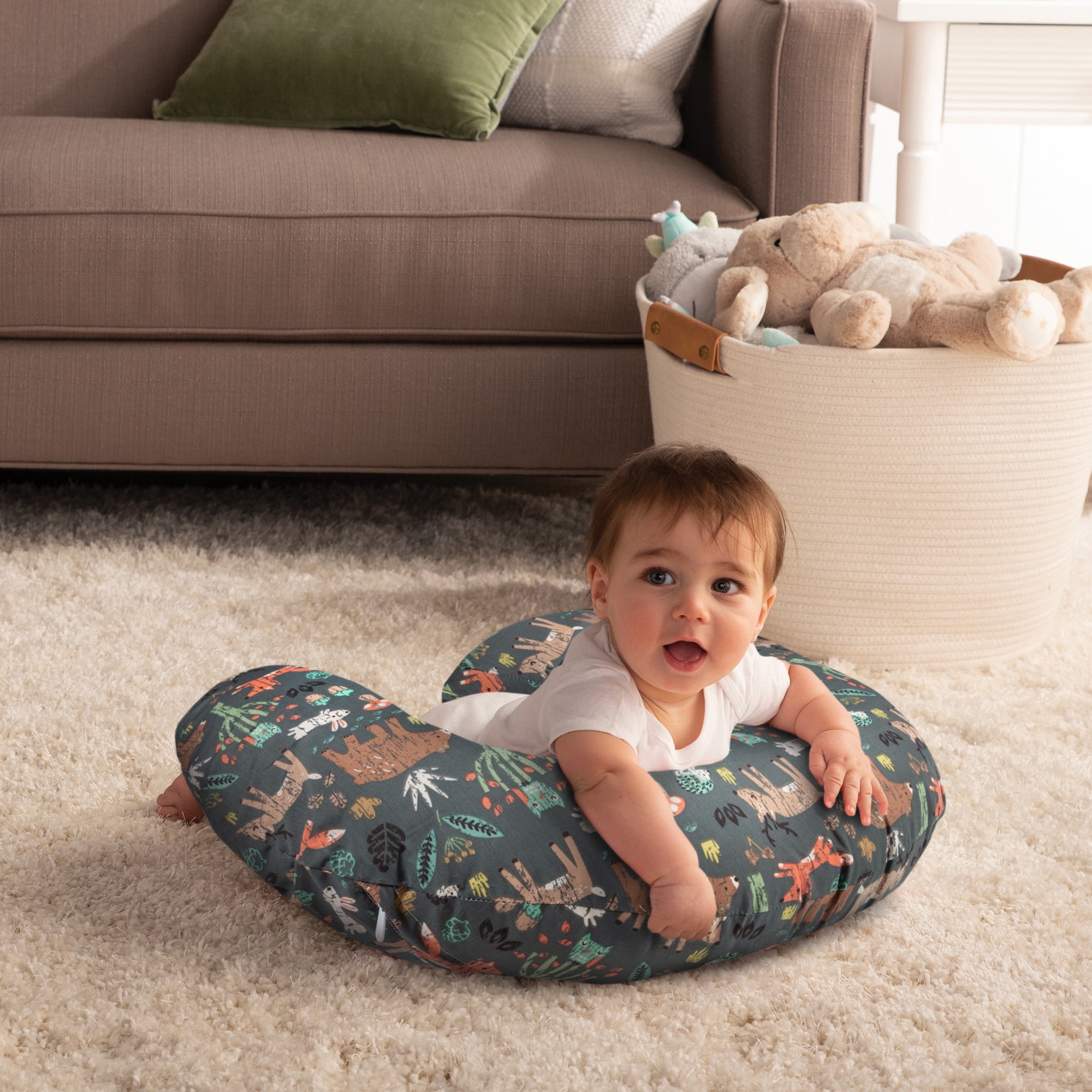 Boppy Nursing Pillow and Positioner Original, Green Forest Animals - 3