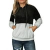 Sidefeel Women's Plush Fuzzy Drawstring Hoodies Long Sleeve Sherpa Sweatshirts Soft Pullover Tops Black S 4-6