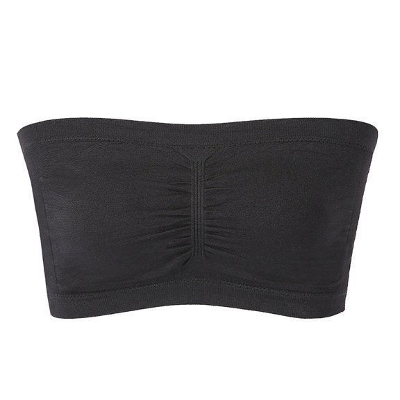 Bras For Women No Underwire Stretch Strapless 1 Piece Summer Bandeau Plus Size Strapless Comfort Wireless Padded Top Black Bralette XXXXL