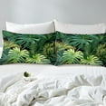 thumbnail image 4 of Palm Leave Bed Sheets Set Twin,Tropical Palm Sheet Set,Botanical Palm Leaves Sheets,Wild Plants Flat Fitted Sheet with 1 Pillowcase Luxury Soft, 4 of 6