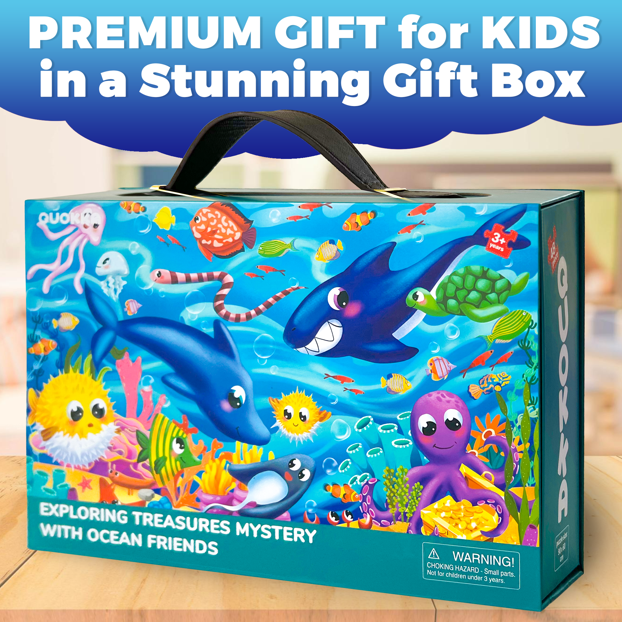 Giant Floor Puzzles for Kids - Ages 4-6 - Ocean 2x3 Feet 48 Piece Puzzles for Toddlers 3-5 by QUOKKA