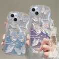 thumbnail image 3 of Luxury Butterfly Glitter Clear Soft Funda De Teléfono Para iphone 13 12 11 14 Pro Max 14 Plus Hang Chain Lanyard Cute Silicone Cover, 3 of 4