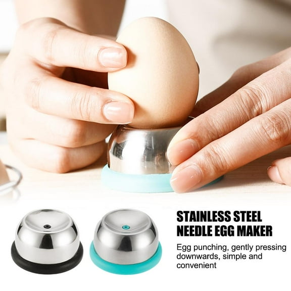 QHUDLV Egg Puncher, Hard Boiled Egg Peeler, Stainless Steel Egg Piercer for Hard Boiled Eggs with Sturdy Base, Egg Piercer Hard Boiled Egg Peeler Egg Separat