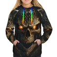thumbnail image 3 of KLL Metal Evil Skull for Womens Pullover Hoodie with Pocket Hooded Long Sleeve Shirts Sweatshirt for Women-Medium, 3 of 7