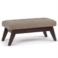 thumbnail image 1 of Draper 40 in W Solid Wood Tufted Ottoman Bench in Fawn Brown Linen Look Fabric, 1 of 5
