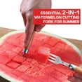 thumbnail image 2 of Wooden Handle Watermelon Fruit Slicing,Portable Stainless Steel Double Ended Fruit Fork Kitchen Gadget(2PCS)kitchen accessories, 2 of 6