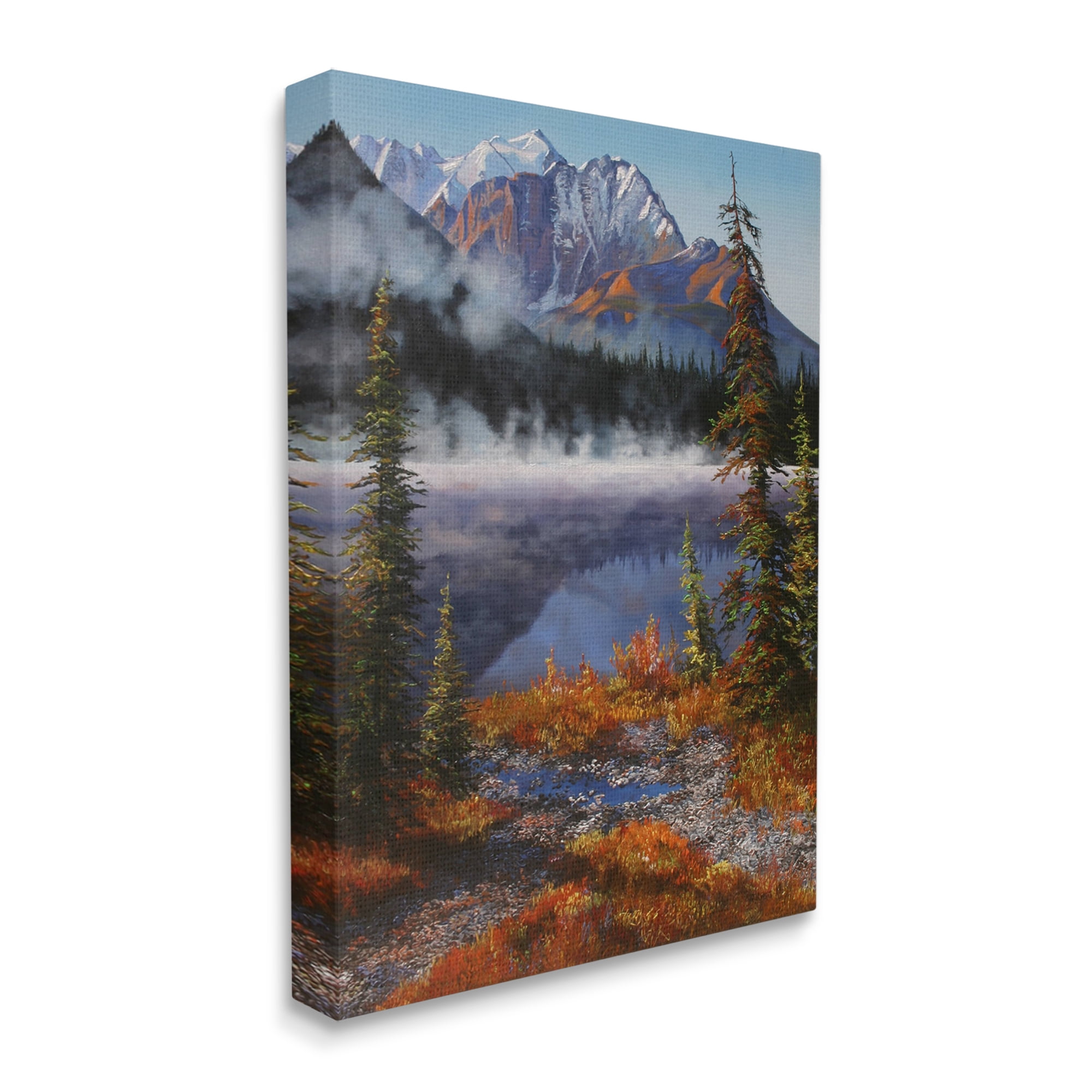 Stupell Industries Autumn Mountain Scenery Nature Painting Gallery Wrapped Canvas Print Wall Art, 30 x 40