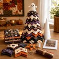 thumbnail image 4 of Halloween DIY Quilted Tree Sewing Kit, Fabric Patchwork Tree Craft Set with Foam Cone & Instruction, Ghost Topper Tabletop Decoration for Halloween Home Decor 20CM, 4 of 4