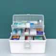 thumbnail image 4 of Caja de medicina Caja de píldoras First Aid Medicine Organizer Cajas de organizador con mango Cosméticos Estuche de almacenamiento Emergencia para el hogar Inicio Escuela Viajes Blanco AweSitey HA012684-01, 4 of 7