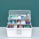 thumbnail image 4 of Caja de medicina Caja de píldoras First Aid Medicine Organizer Cajas de organizador con mango Cosméticos Estuche de almacenamiento Emergencia para el hogar Inicio Escuela Viajes Blanco seitruly HA012684-01, 4 of 7