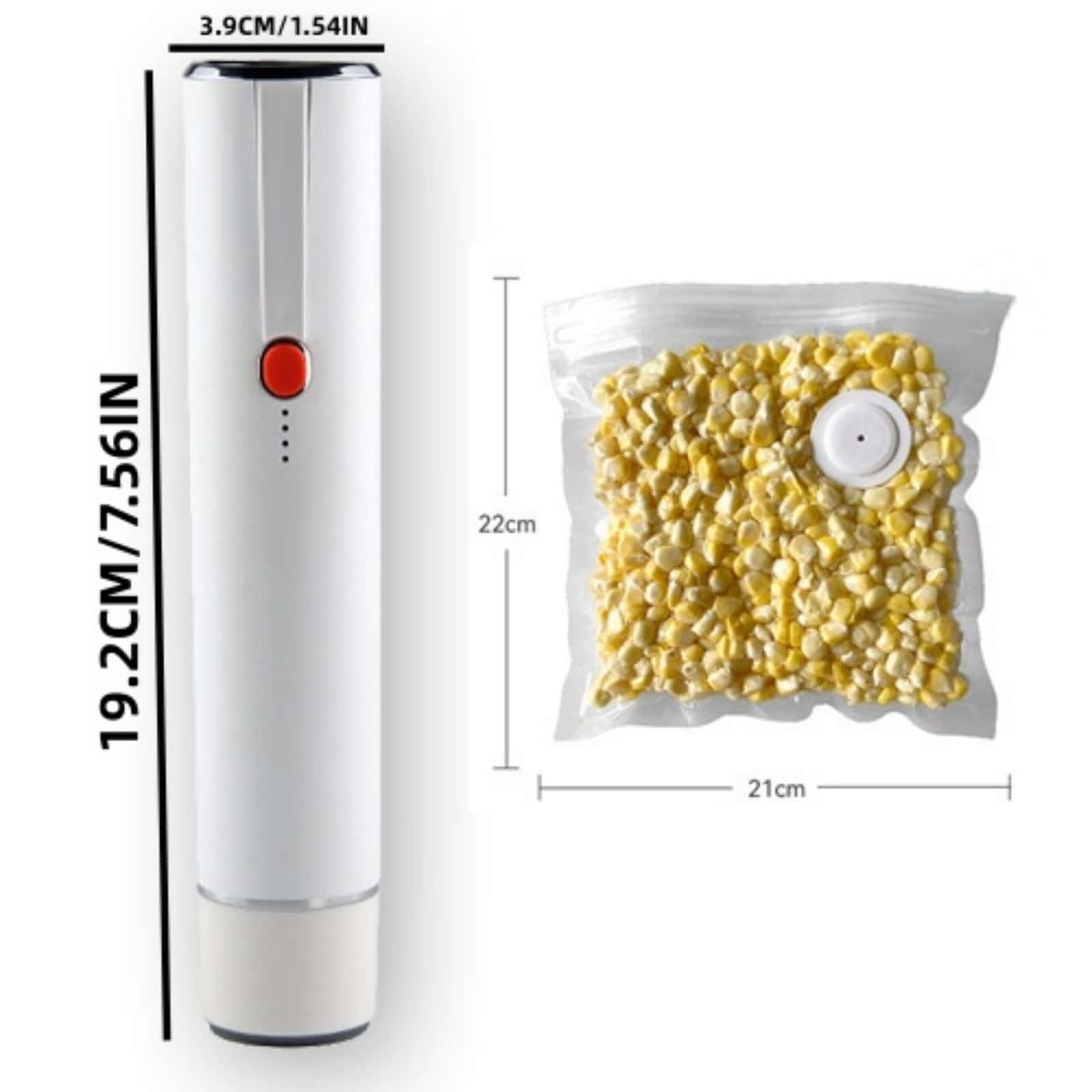 Swanpen Compact Vacuum Sealer for Food (Vacuum Sealer Machine + 10 Reusable Vacuum Bags) Powerful Handheld Vacuum Sealer Machine, Seal Meal Saver, Portable Food Sealer,White