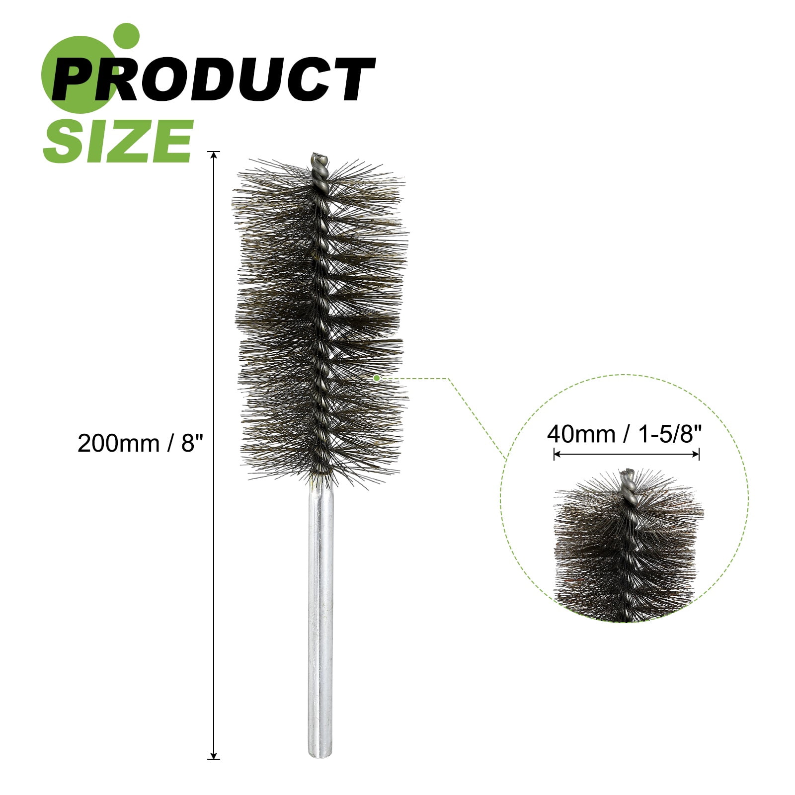 4pcs Pipe Cleaners Brush Set 1.97 Inch Stainless Steel Bristles Cleaning Brush with Ergonomic Handle for Bottles Straws Pipes Keyboards Tubes, Silver
