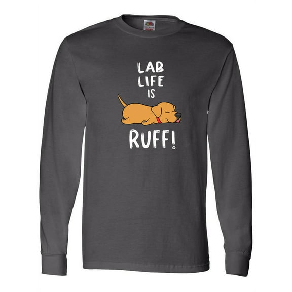 Inktastic Lab Life is Ruff Yellow Labrador Long Sleeve T-Shirt