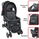 thumbnail image 3 of Carriola Doble para Bebés Gemelar Plegable con Asientos Reclinables Apta desde 0 Meses Soporta hasta 32 kg - Negro, 3 of 7